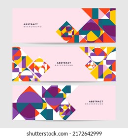 Set of three horizontal business banner templates. Vector illustration can be use for corporate identity banner design, modern abstract background layout, social media cover