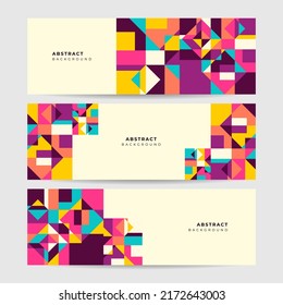 Set of three horizontal business banner templates. Vector illustration can be use for corporate identity banner design, modern abstract background layout, social media cover