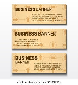 Set of three horizontal business banners templates