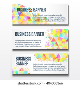 Set of three horizontal business banners templates