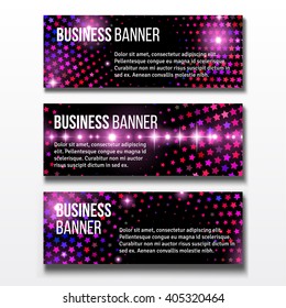 Set of three horizontal business banners templates