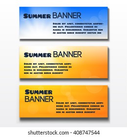 Set of three horizontal business banners templates