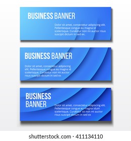 Set of three horizontal business banners templates