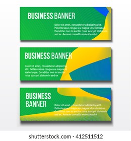 Set of three horizontal business banners templates