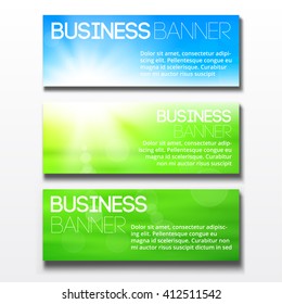 Set of three horizontal business banners templates