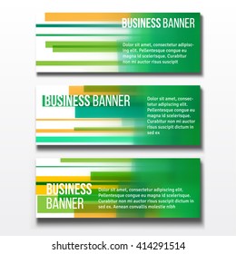 Set of three horizontal business banners templates