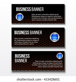 Set of three horizontal business banners templates