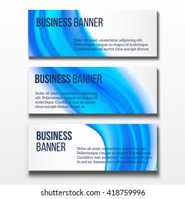 Set of three horizontal business banners templates