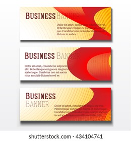 Set of three horizontal business banners templates