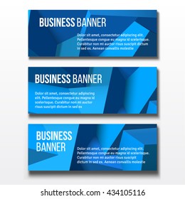 Set of three horizontal business banners templates