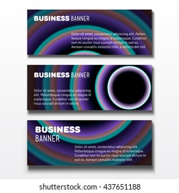Set of three horizontal business banners templates