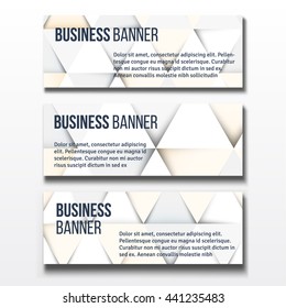 Set of three horizontal business banners templates