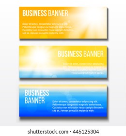 Set of three horizontal business banners templates