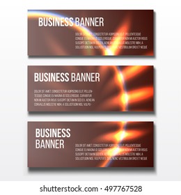Set of three horizontal business banners templates