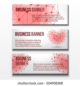 Set of three horizontal business banners templates