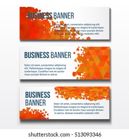 Set of three horizontal business banners templates