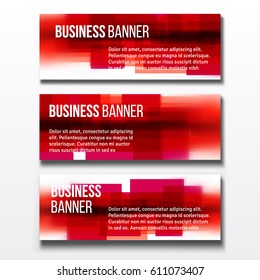 Set of three horizontal business banners templates