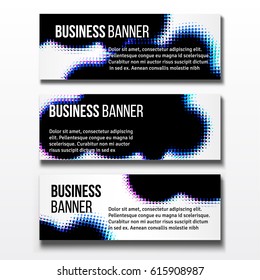 Set of three horizontal business banners templates