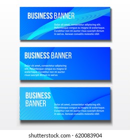 Set of three horizontal business banners templates