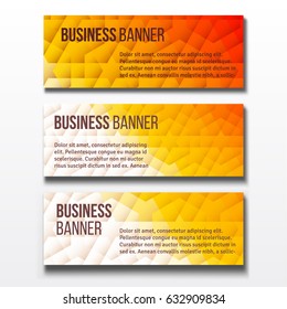 Set of three horizontal business banners templates with arabic pattern