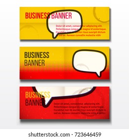 Set of three horizontal business banners templates