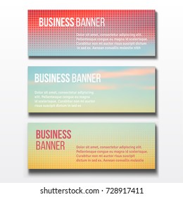 Set of three horizontal business banners templates