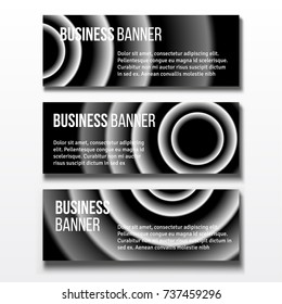 Set of three horizontal business banners templates