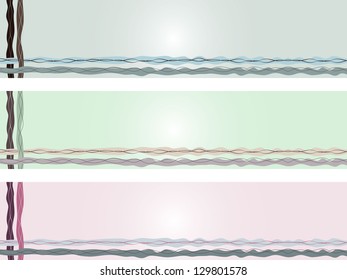 Set of three horizontal vector banners