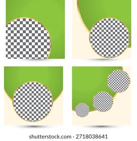 Set of Three Horizontal Web Banner Templates in Green and Gold