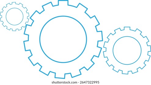 A Set of Three  Industry Gear Wheels Illustration