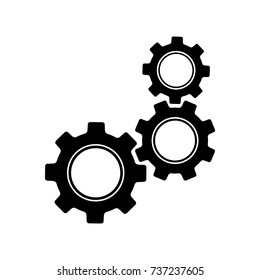 A Set Of Three Interlocking Gears In Vector Format.