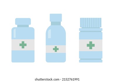Set of three jars for medicines. vector illustration