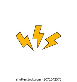 Set of three lightning bolt icons.