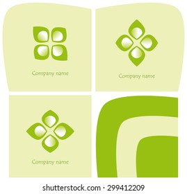Set of three logos with leaves and petals