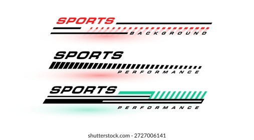 Conjunto de tres Vectores de fondo de barra de título deportivo de tercio inferior