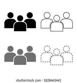 set of three man icon on white background