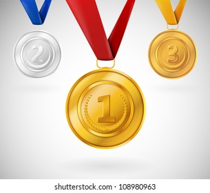 Set of three medals. Eps 10