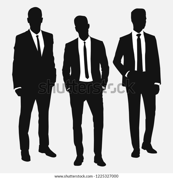 men in black and white suits