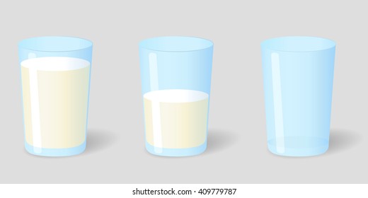 Set of three milk glasses 