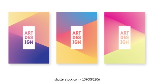Set of three minimal covers. Modern template design for web. Cool gradients. 