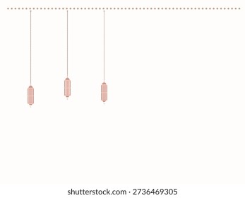 Set of three minimalist copper-colored hanging light fixtures with cylindrical shades in clean modern interior, soft ambient lighting, warm metallic tones, simple linear composition