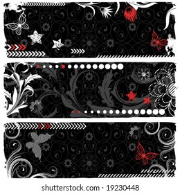 A set of three modern banner
