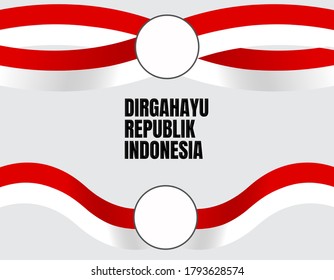 Set of three modern colored vector ribbon with the Indonesian colors isolated on white background, abstract Indonesian flag, Made in Indonesia logo