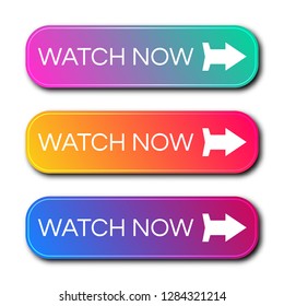 Set of three modern gradient buttons with shadows. Read more Buttons. Vector illustration