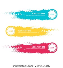 Set of three modern lower third banner template. Vector