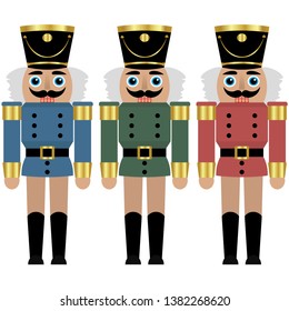 set of a three nutcracker toy soldier