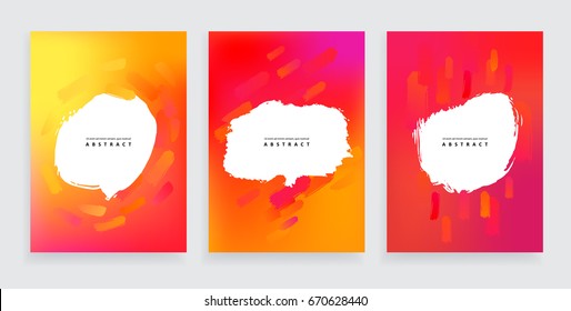 Set of three One style banners with abstract design elements. Artworks for bright modern contemporary posters, flyers and covers.