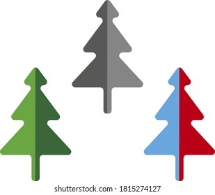
Set of three origami style christmas trees
