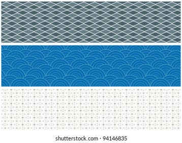 set of three ornamental patterns. vector illustration