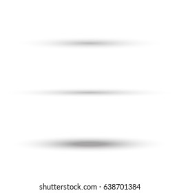 Set of three oval vector shadows on white background